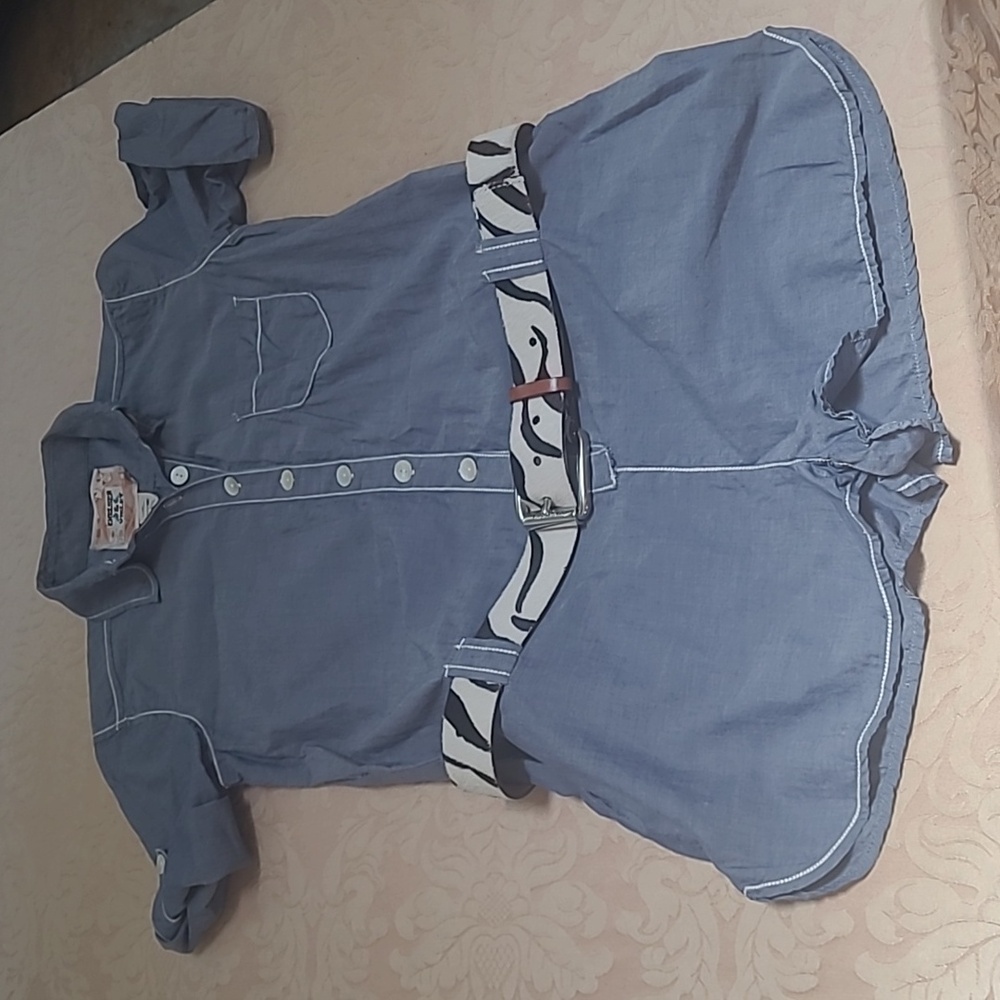 WOMENS CHELSEA & VIOLET CHAMBRAY ROMPER SIZE S